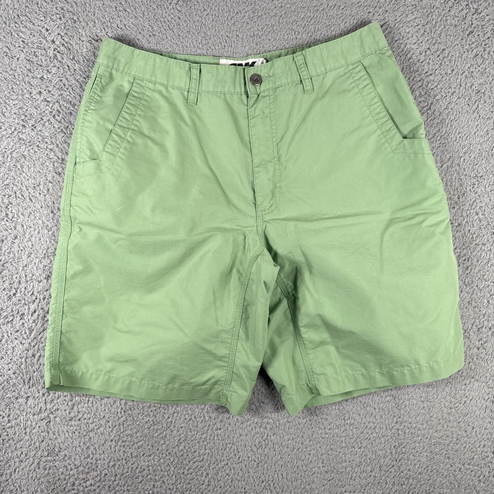 Mountain Khakis Shorts Mens 34 Green Poplin Relaxed Fit Chino Casual 10 Inseam